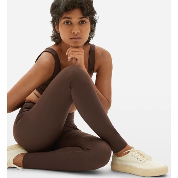 Everlane NWT The Perform High Rise Gym Yoga Fitted Legging Chocolate Siz… - Picture 3 of 7